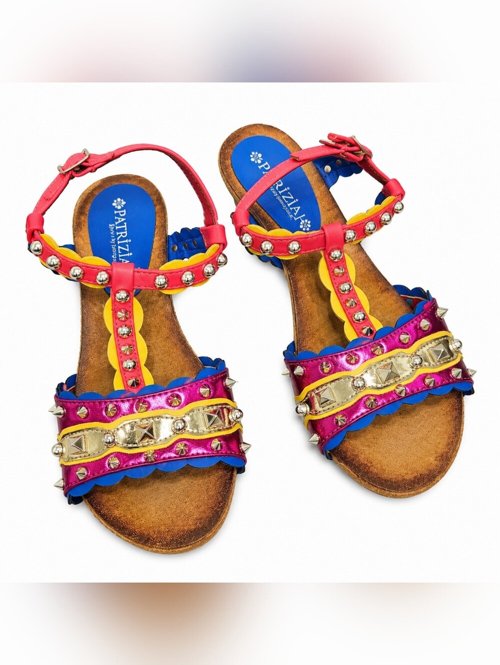 Patrizia by Spring Step Studded Metallic Gladiator Sandals EU 37/6.5 Boho Punk